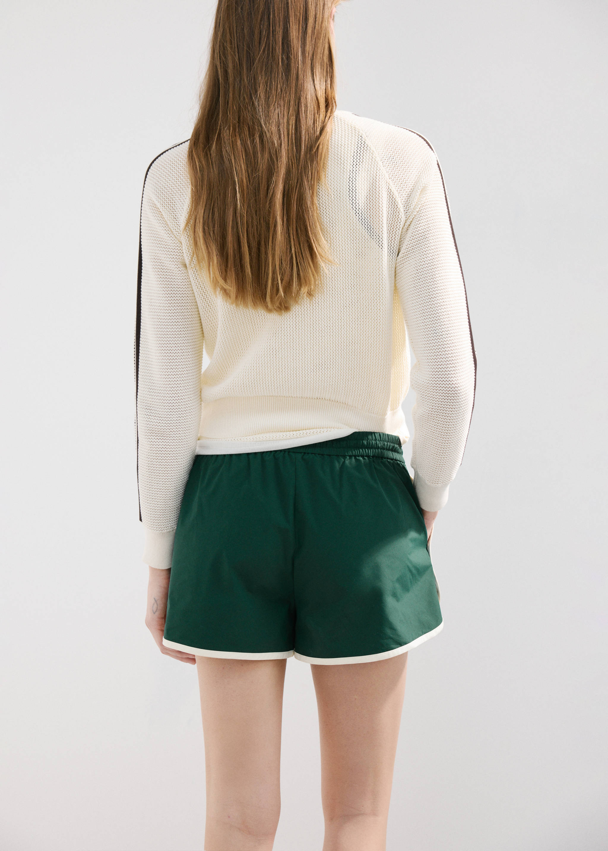 Contrast stripe zip cardigan - Reverse of the article