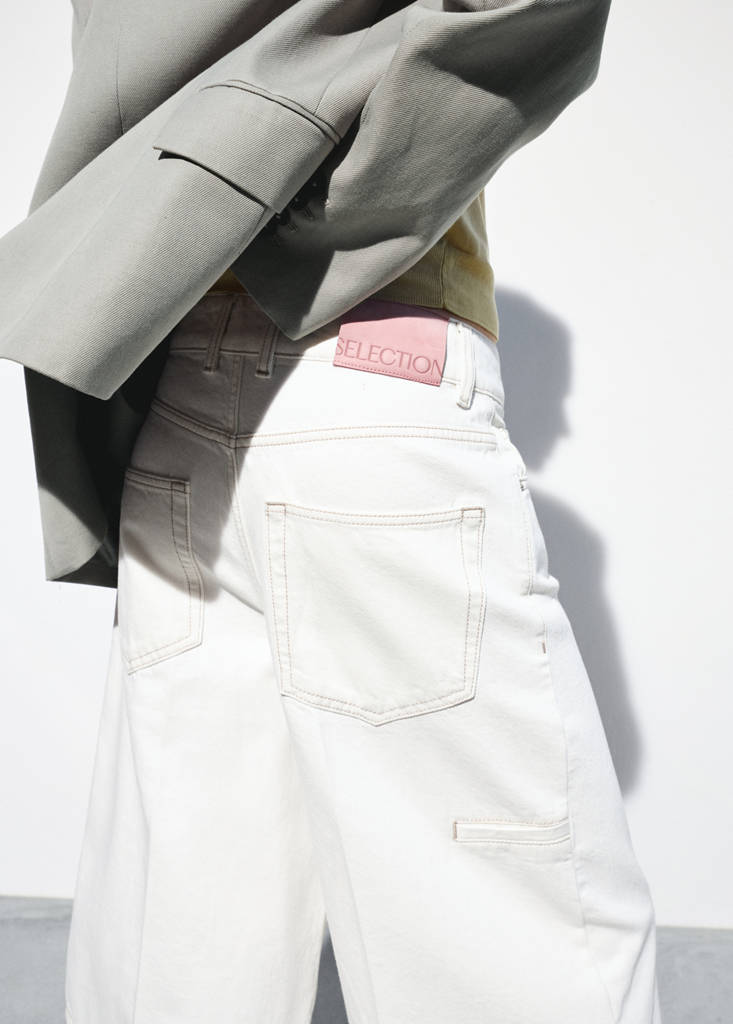 Straight mid-rise denim Bermuda shorts — Off White