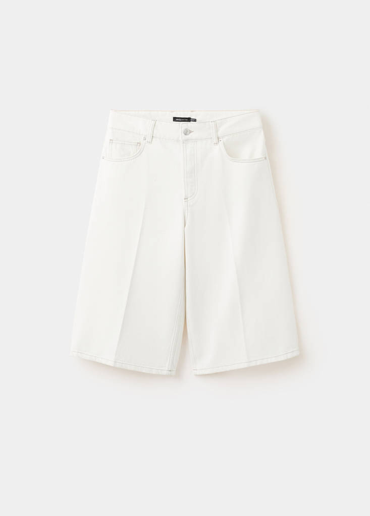 Straight mid-rise denim Bermuda shorts — Off White