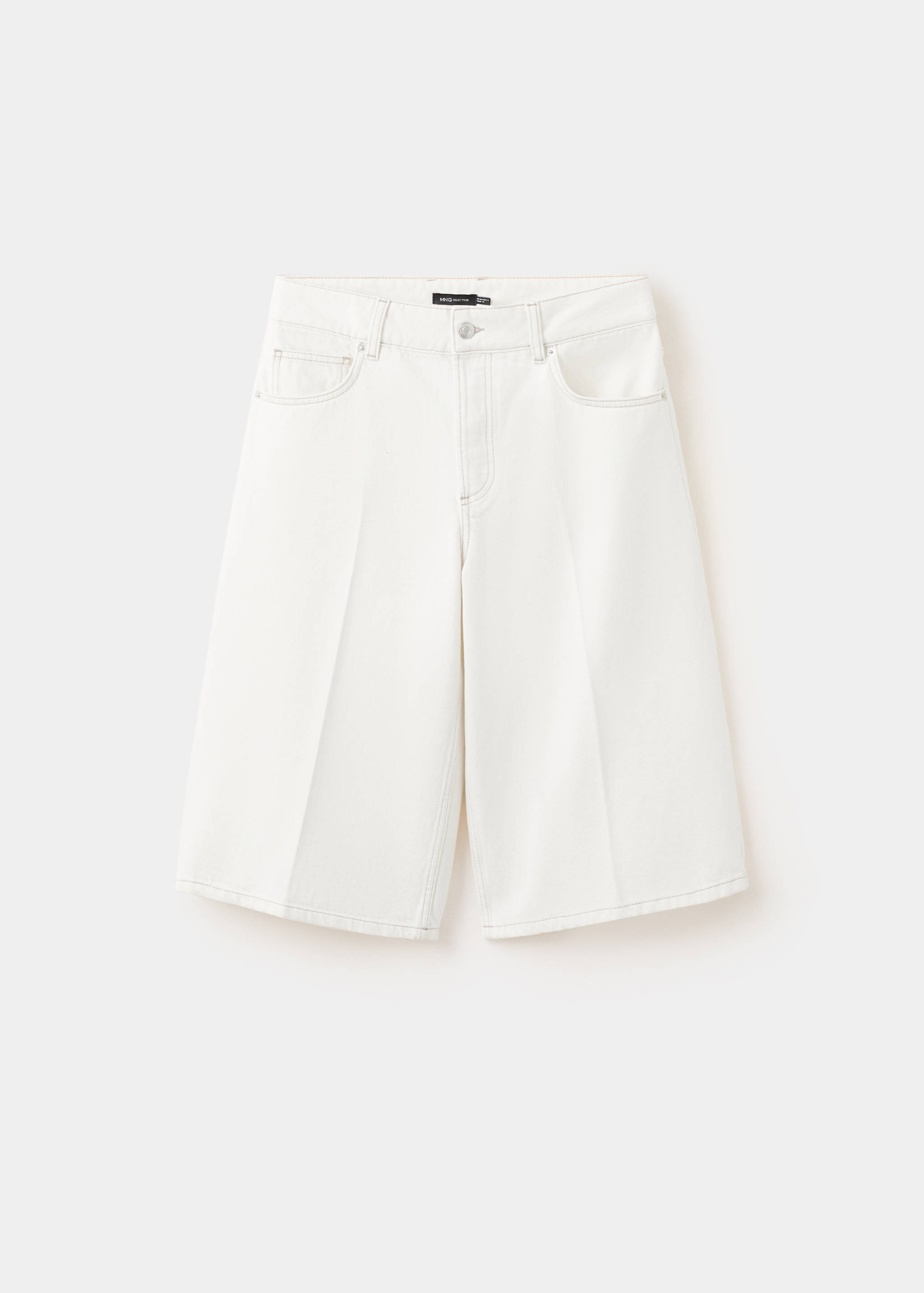 Straight mid-rise denim Bermuda shorts - Article without model