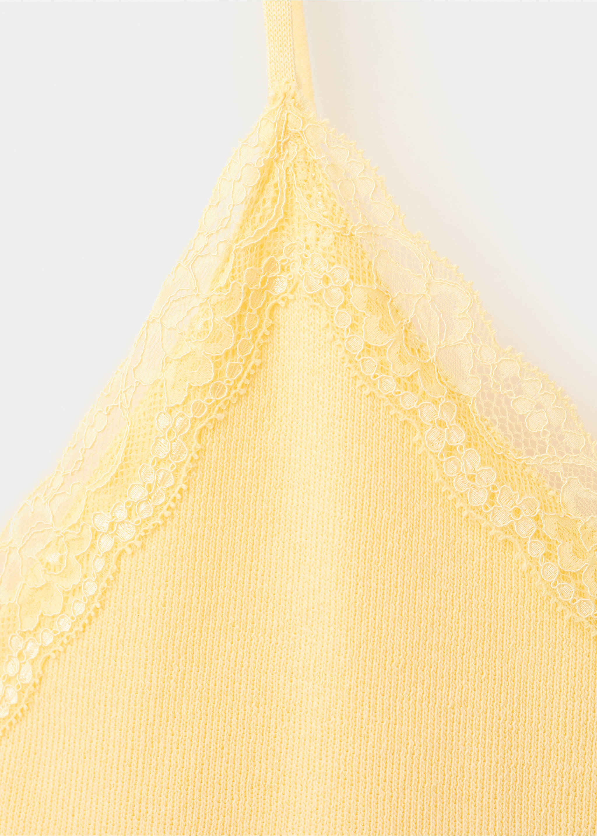 Lace detail top - Details of the article 8, Pastel Yellow. Ref: 27097164-00.