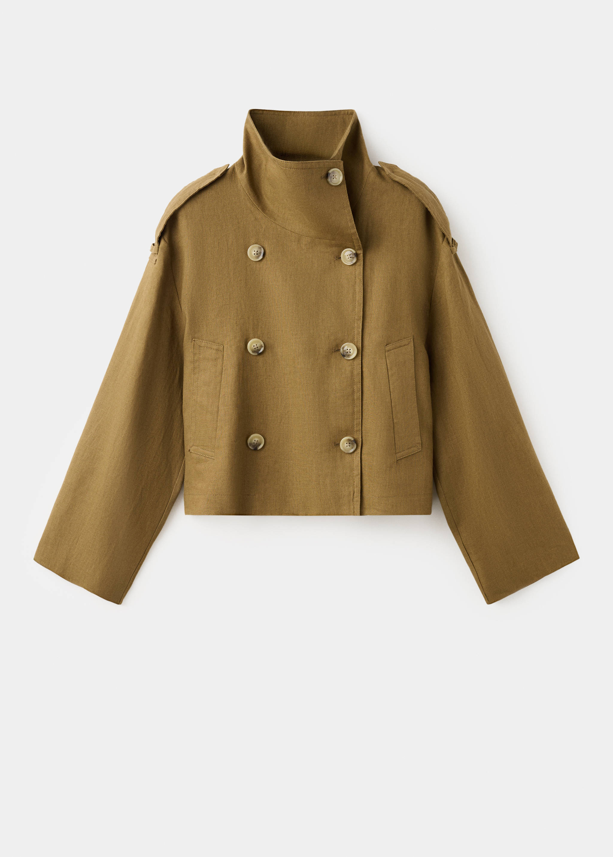 Trench lino cuello embudo - Artículo sin modelo