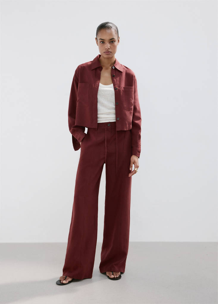 Straight-fit lyocell trousers — Burnt Orange