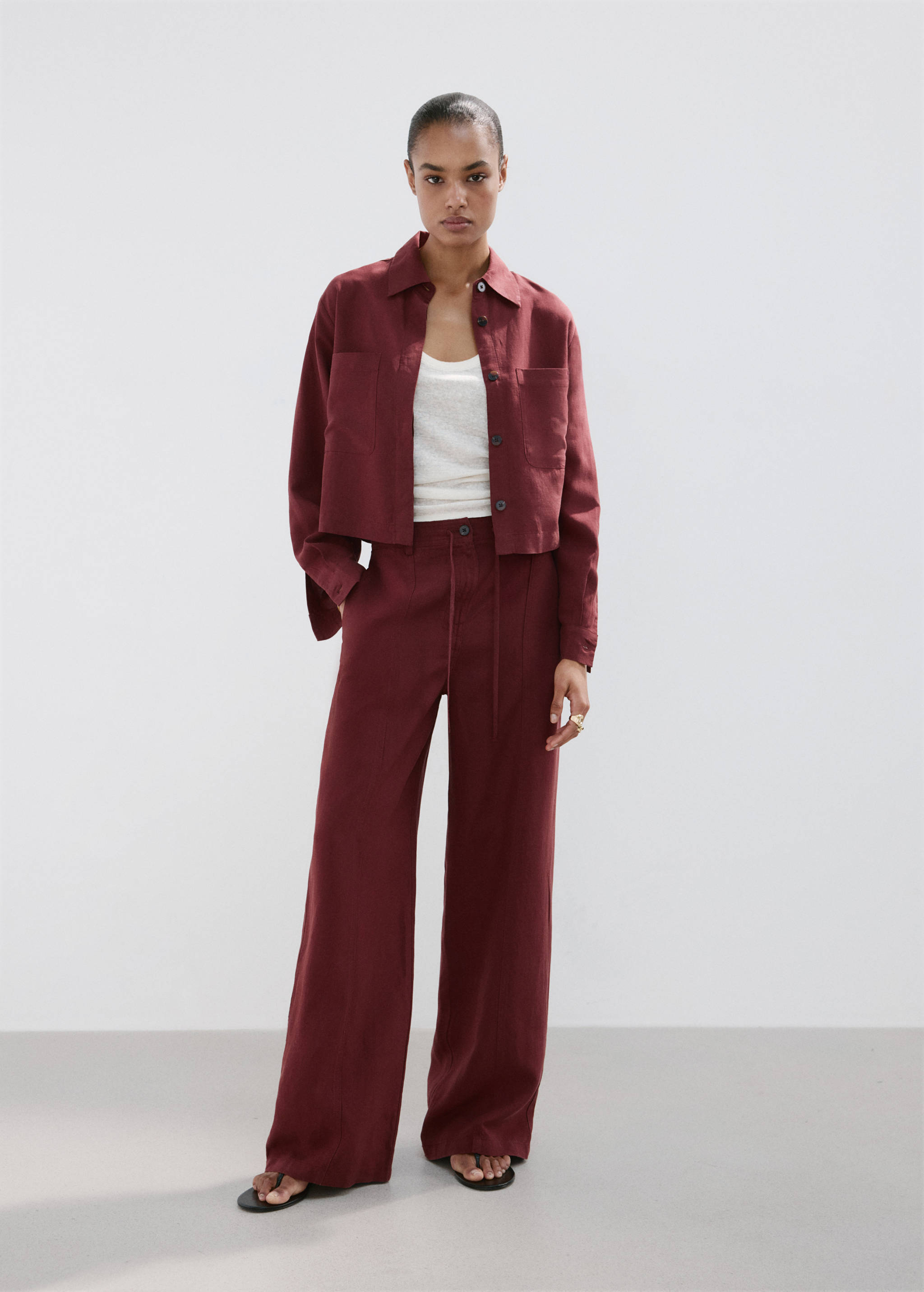 Straight-fit lyocell trousers - General plane