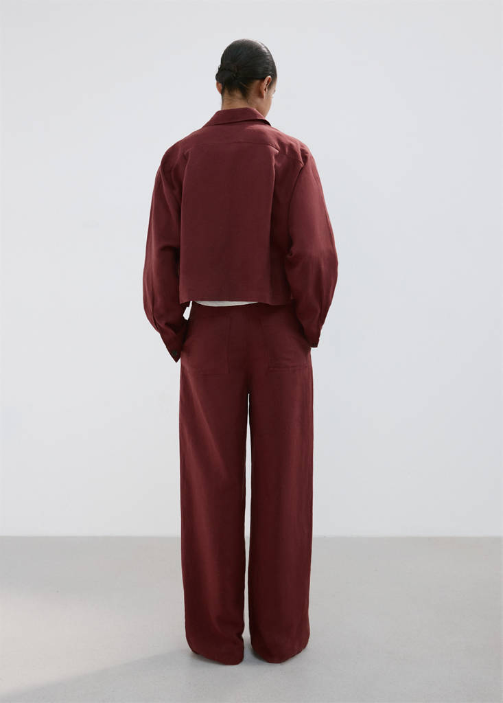 Straight-fit lyocell trousers — Burnt Orange