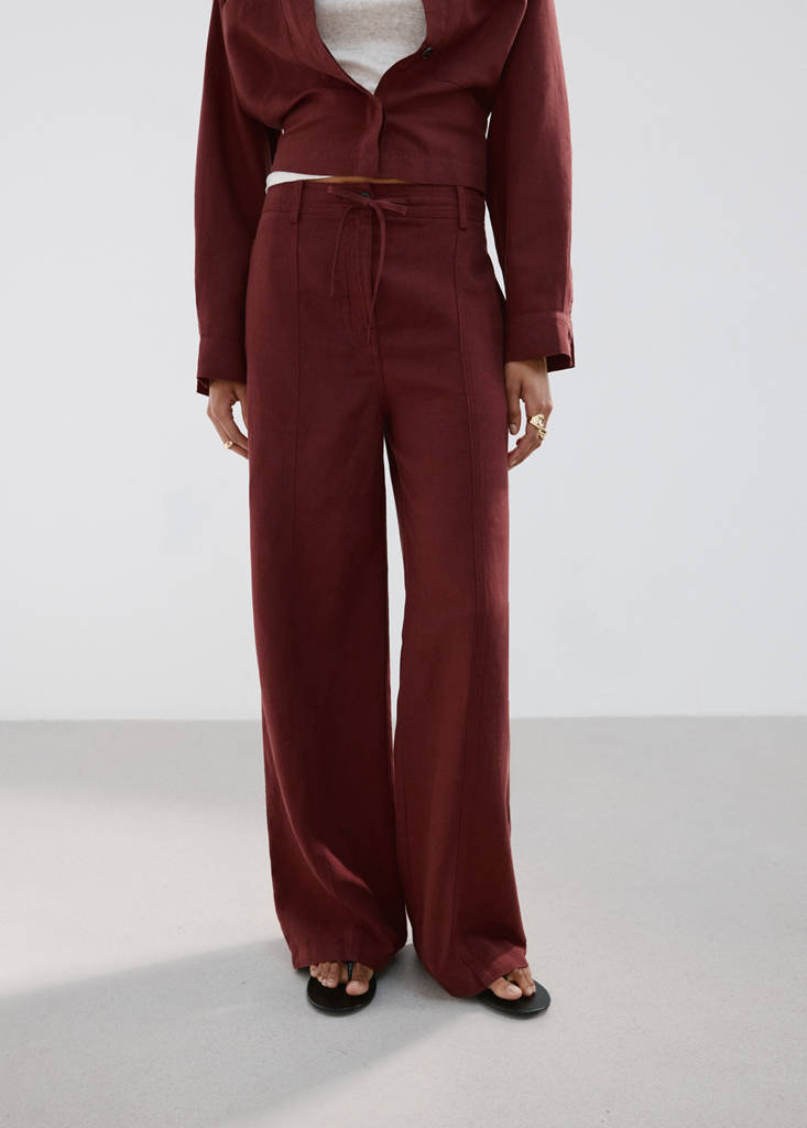 Straight-fit lyocell trousers — Burnt Orange