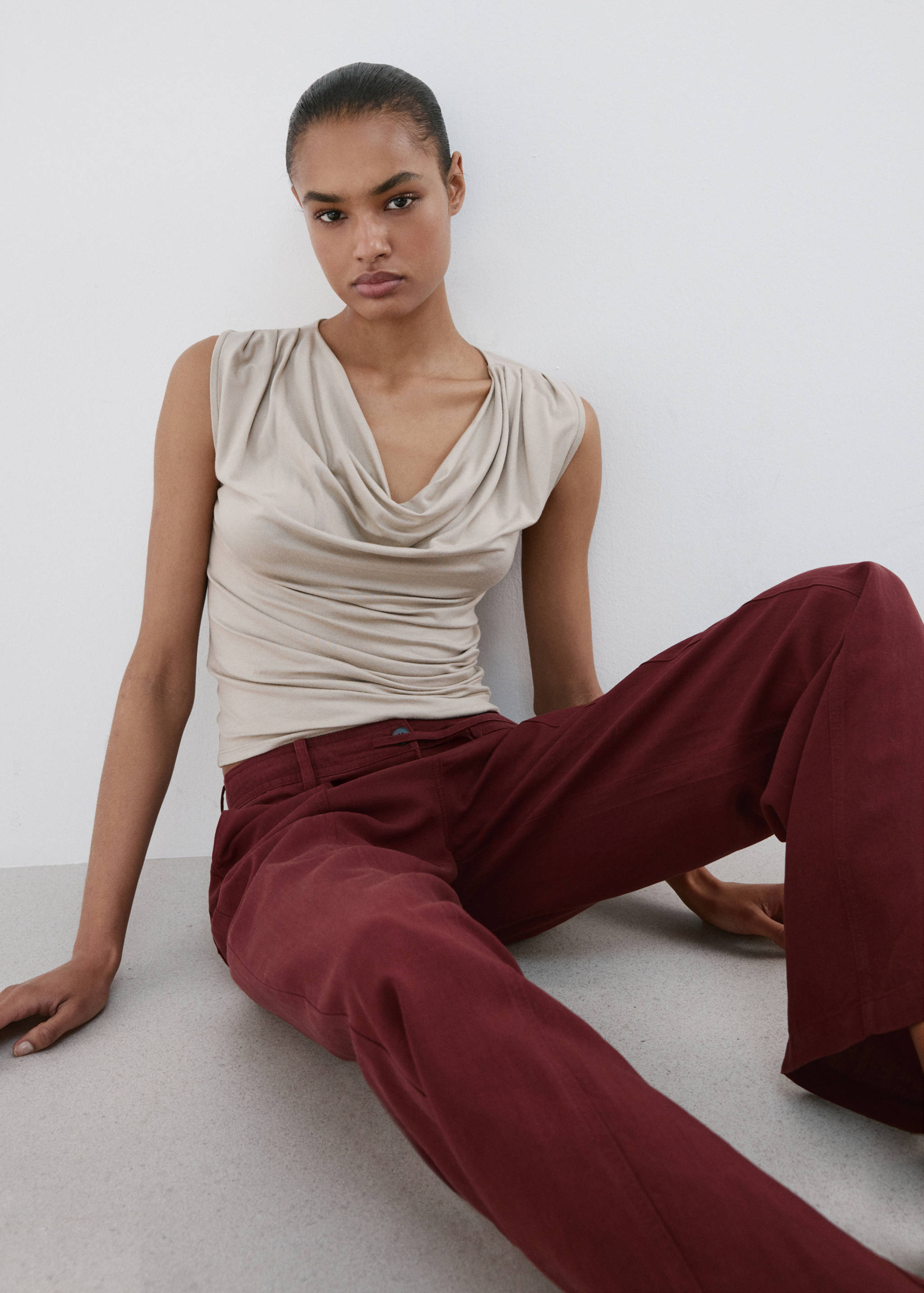 Straight-fit lyocell trousers - Details of the article 2