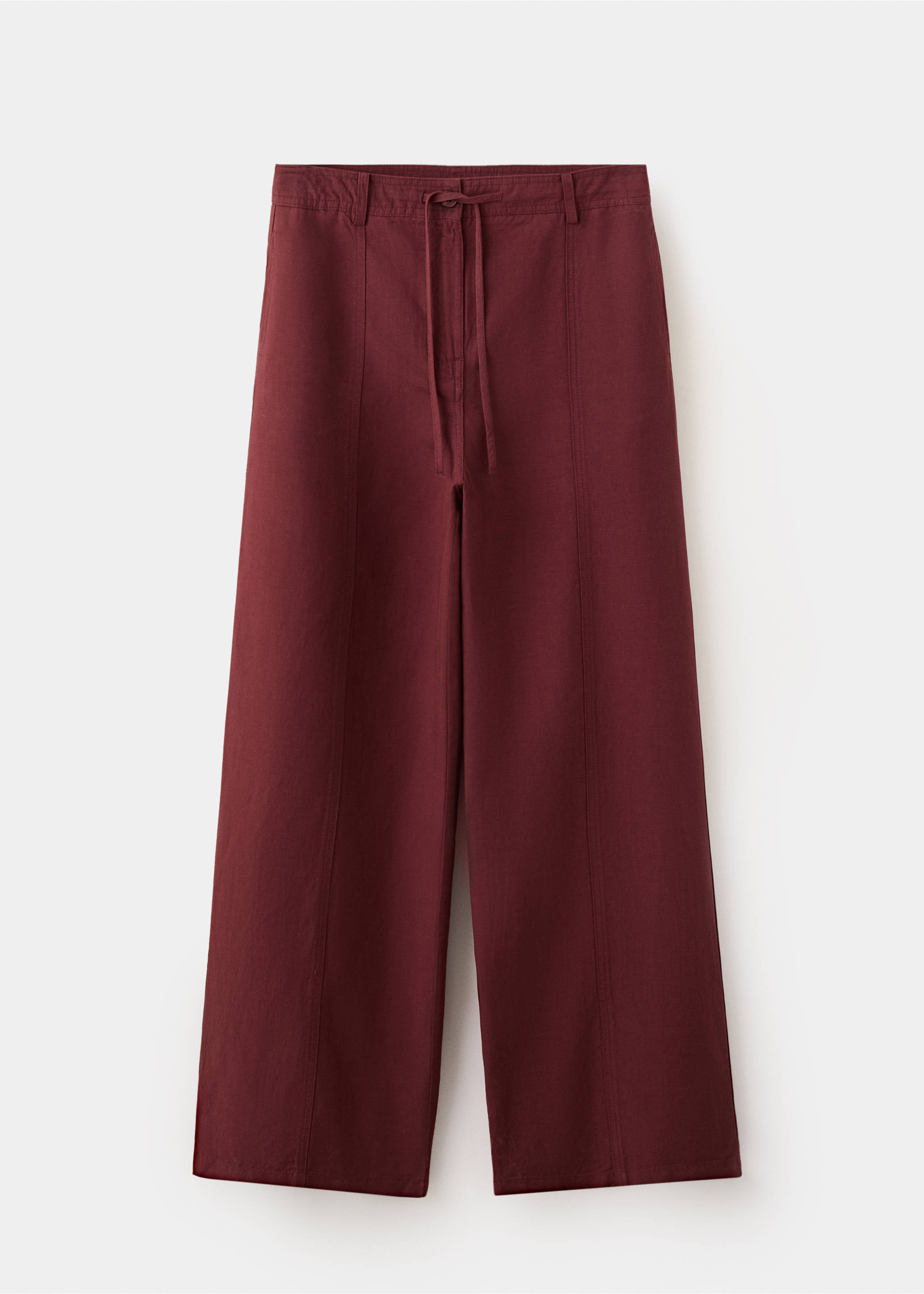 Straight-fit lyocell trousers - Article without model, Burnt Orange. Ref: 27097780-00.