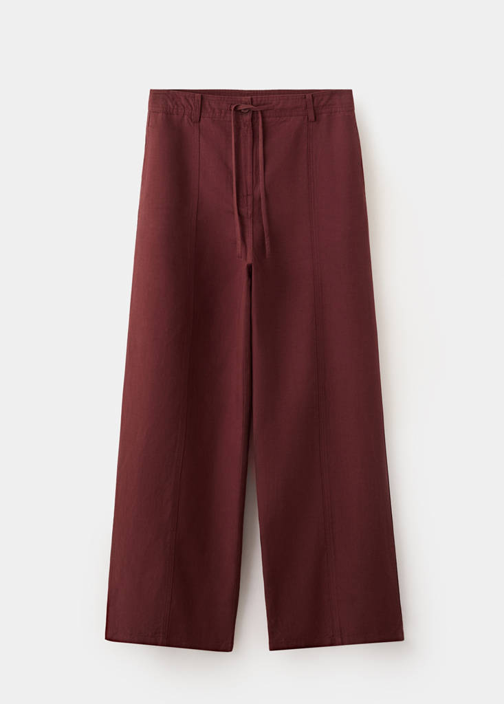 Straight-fit lyocell trousers — Burnt Orange