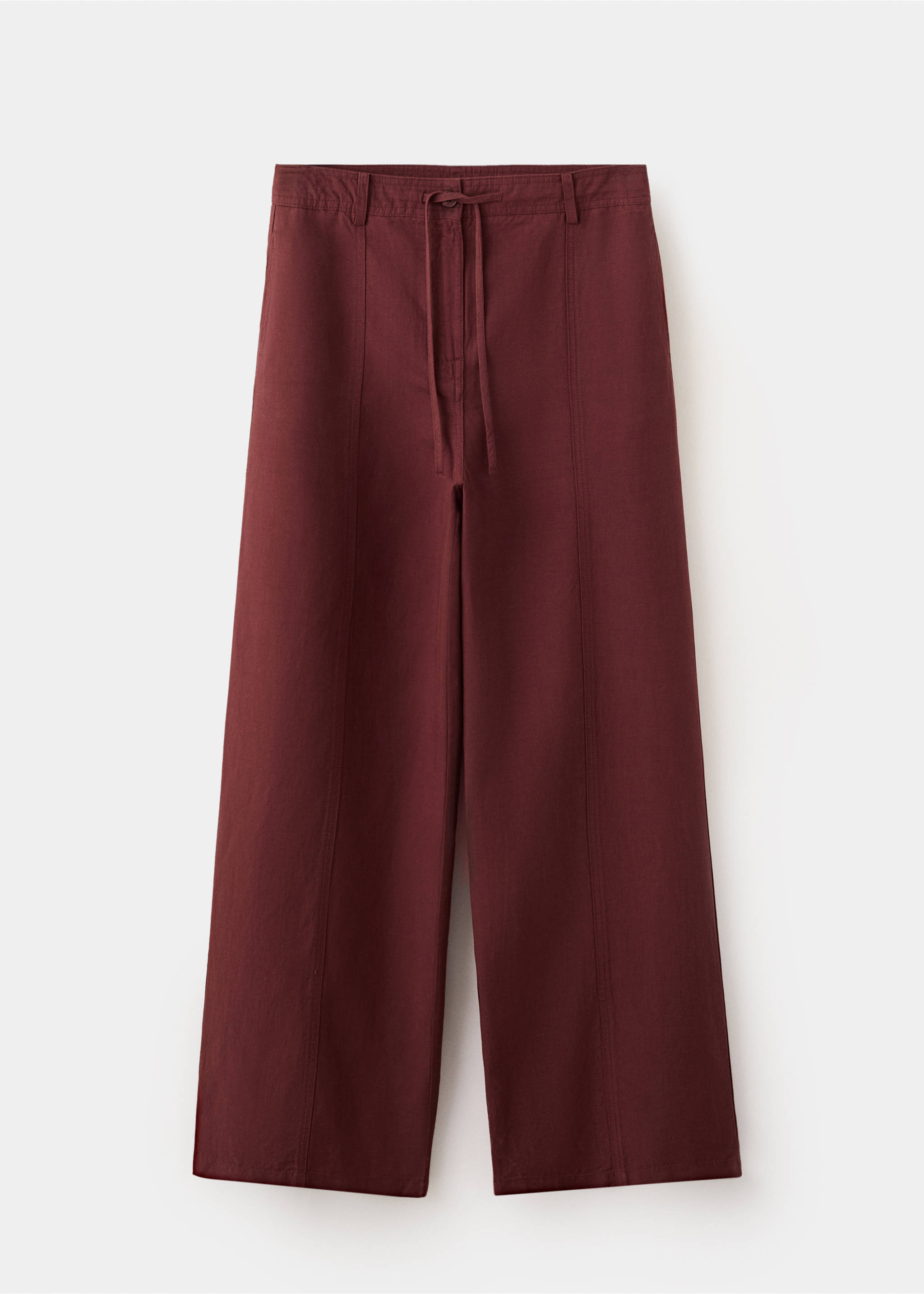 Straight-fit lyocell trousers - Article without model, Burnt Orange. Ref: 27097780-00.