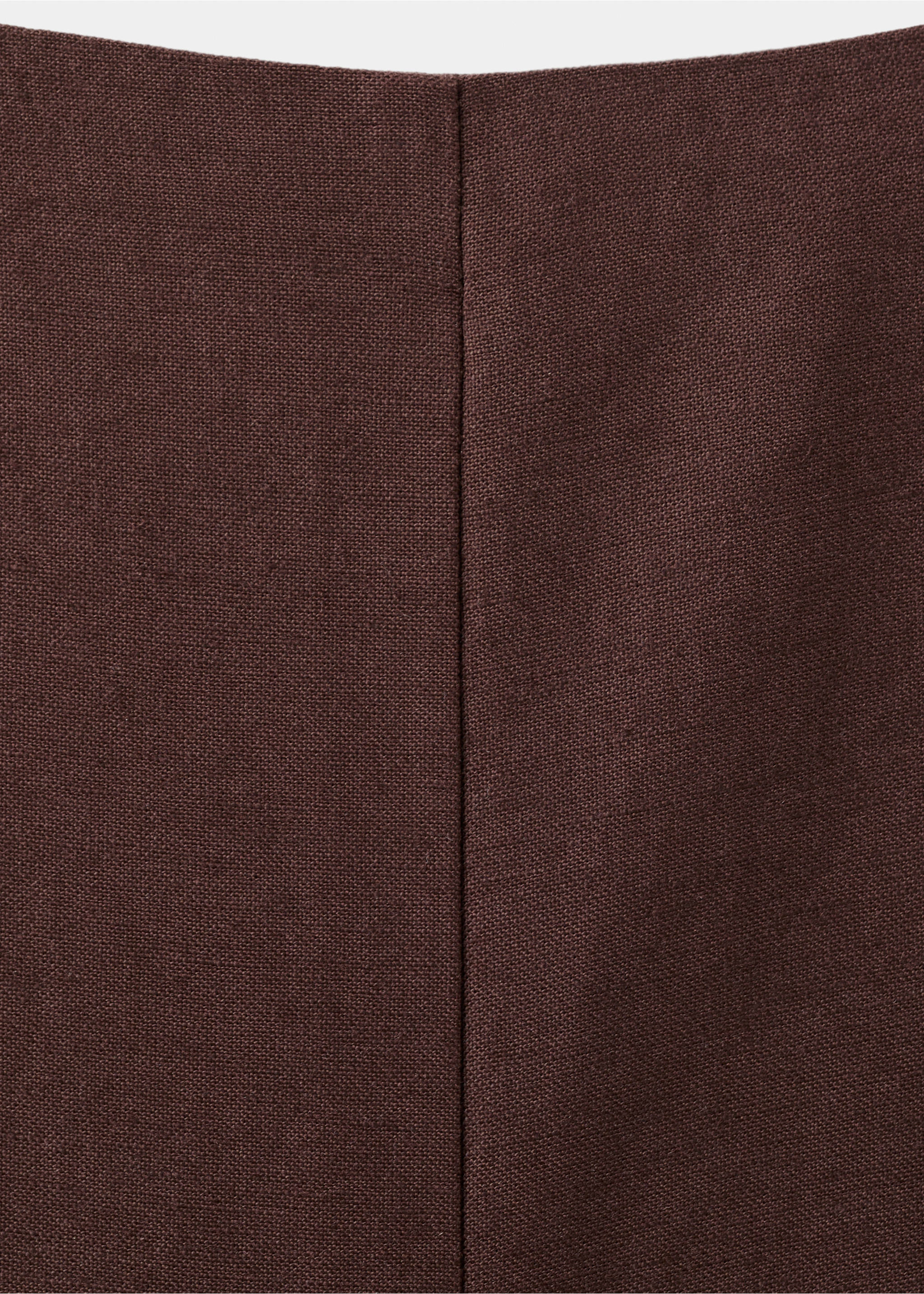 Straight linen-blend trousers - Details of the article 8, Chocolate. Ref: 27097781-00.