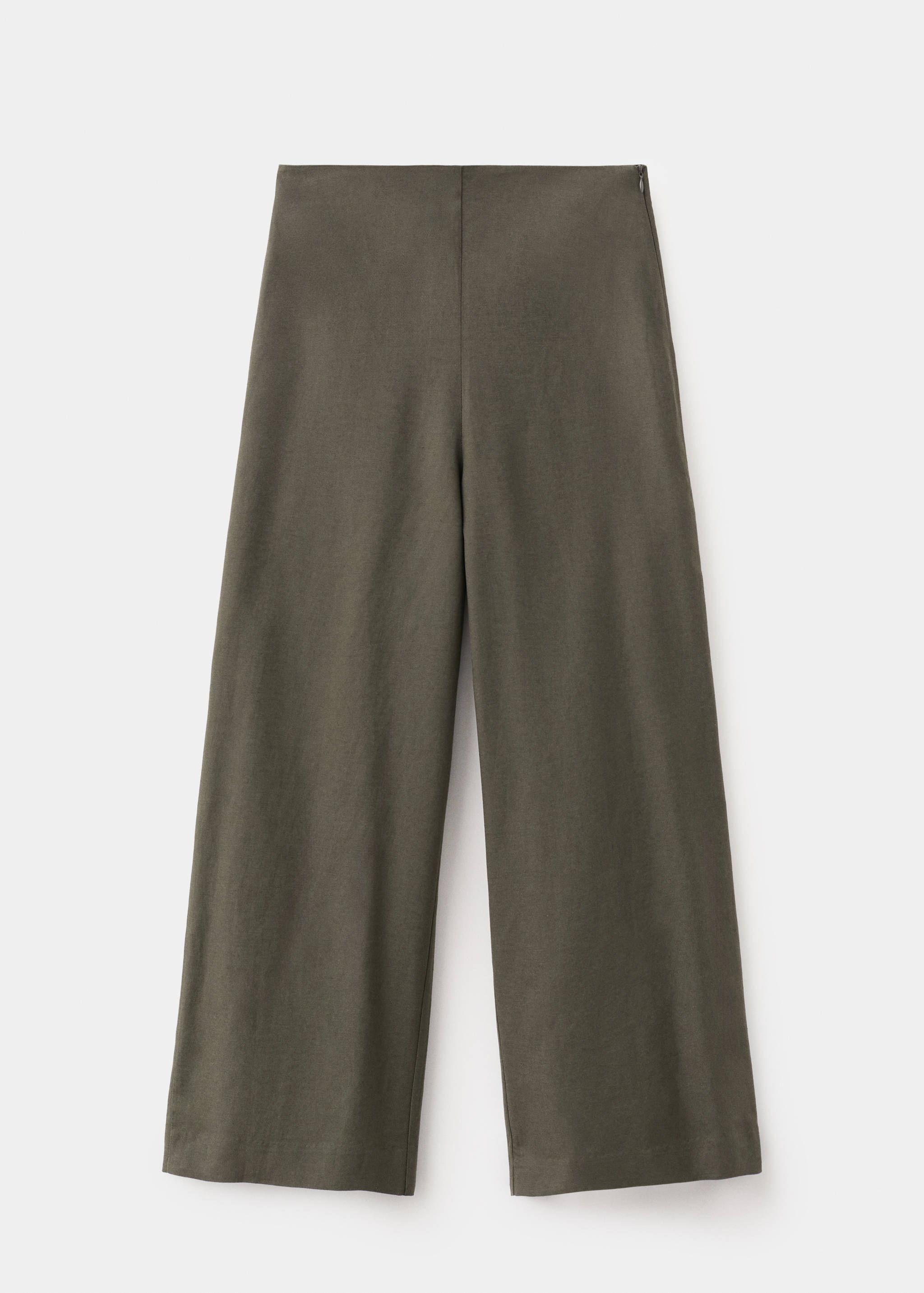 Straight linen-blend trousers - Article without model