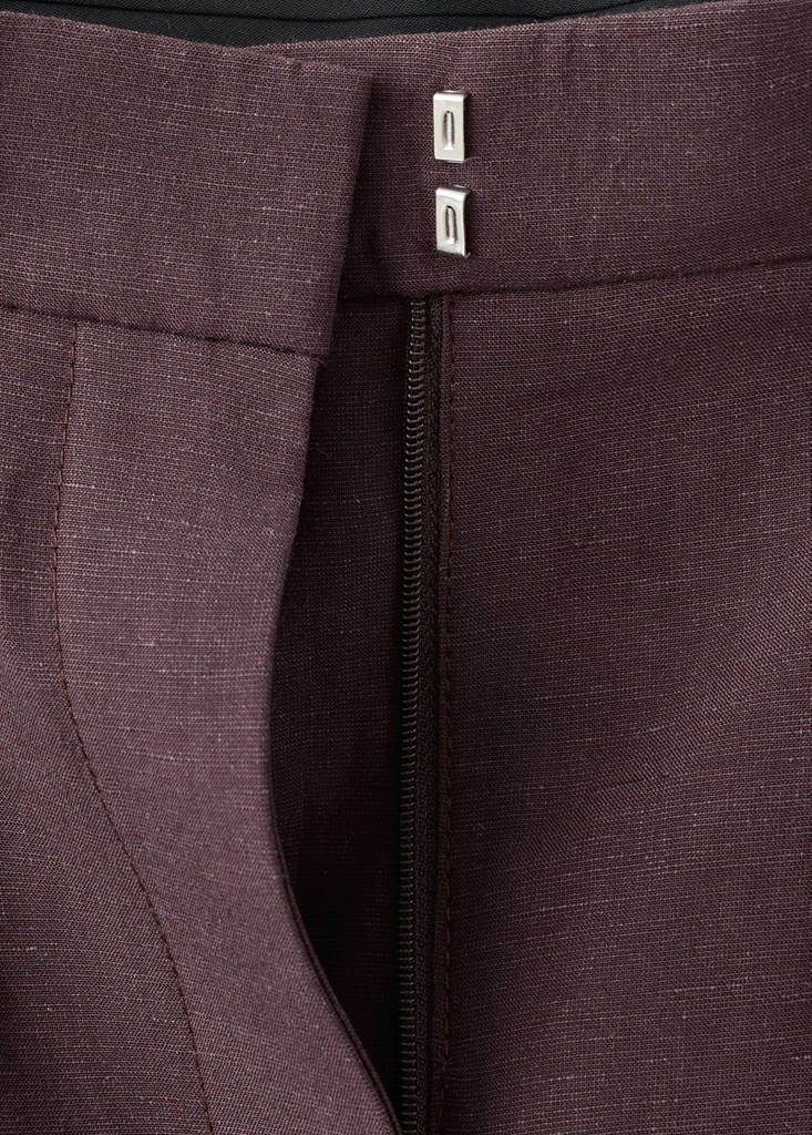 Straight linen Bermuda shorts — Purple