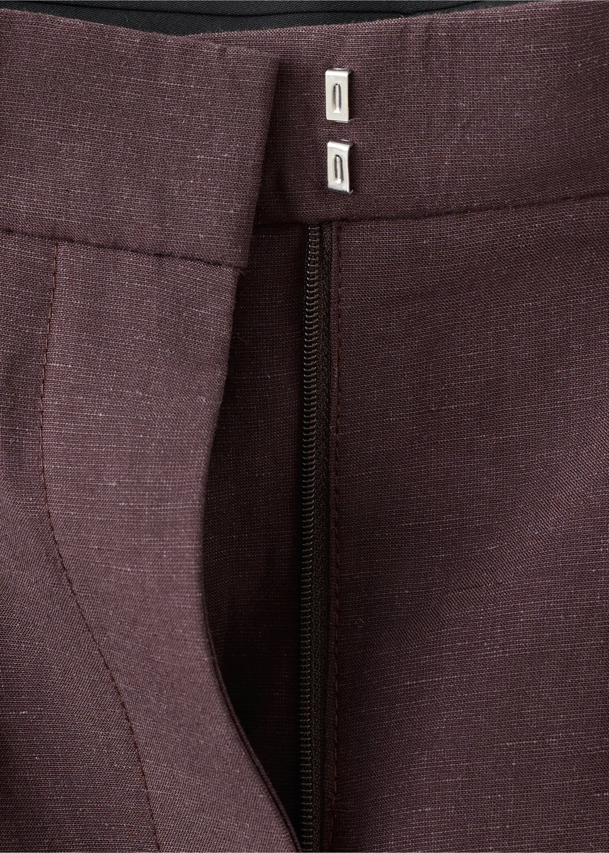 Bermudas lino rectas - Detalle del artículo 0, Morado. Ref: 27097782-00.