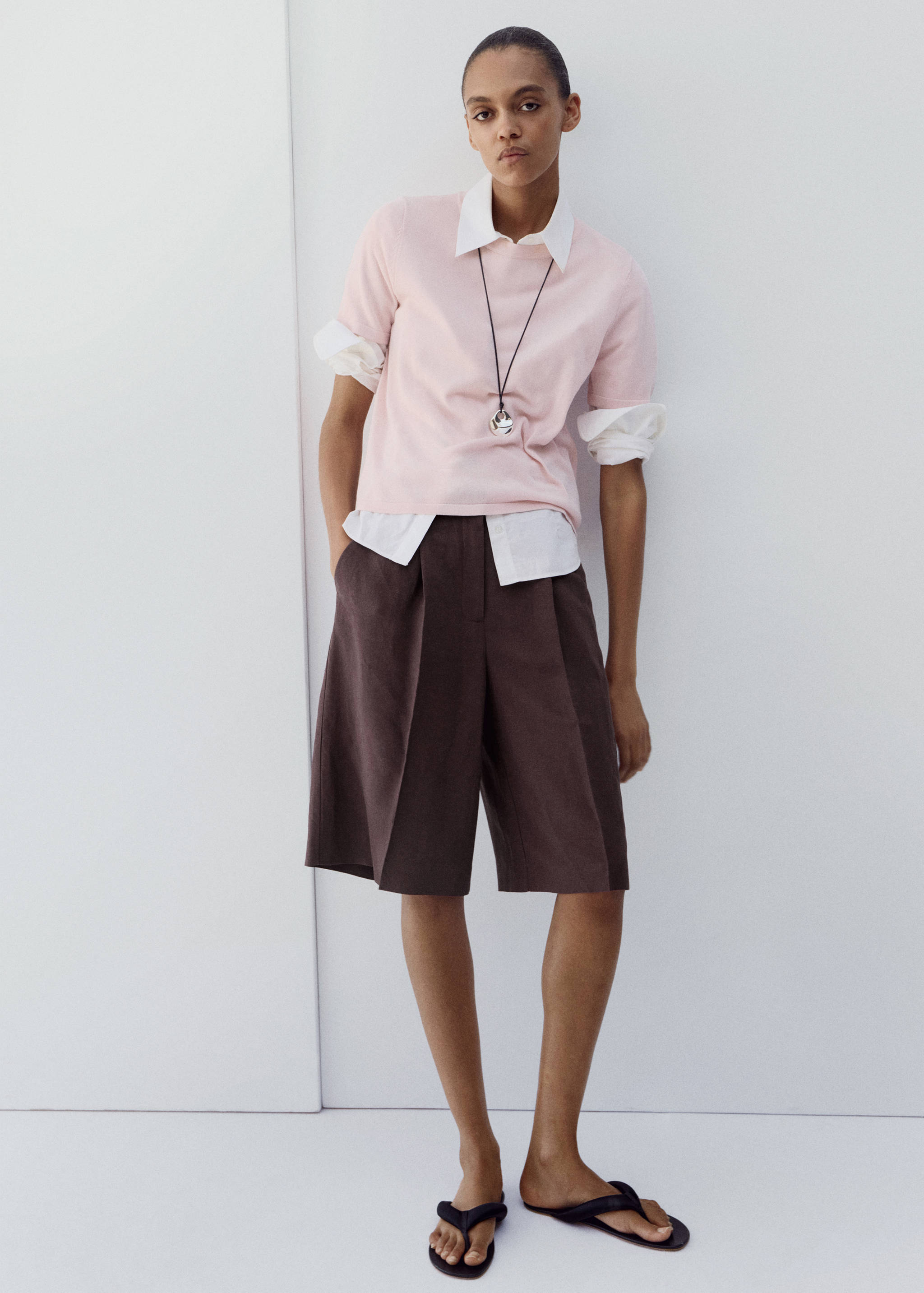 Лляні бермуди прямого крою - Загальний план