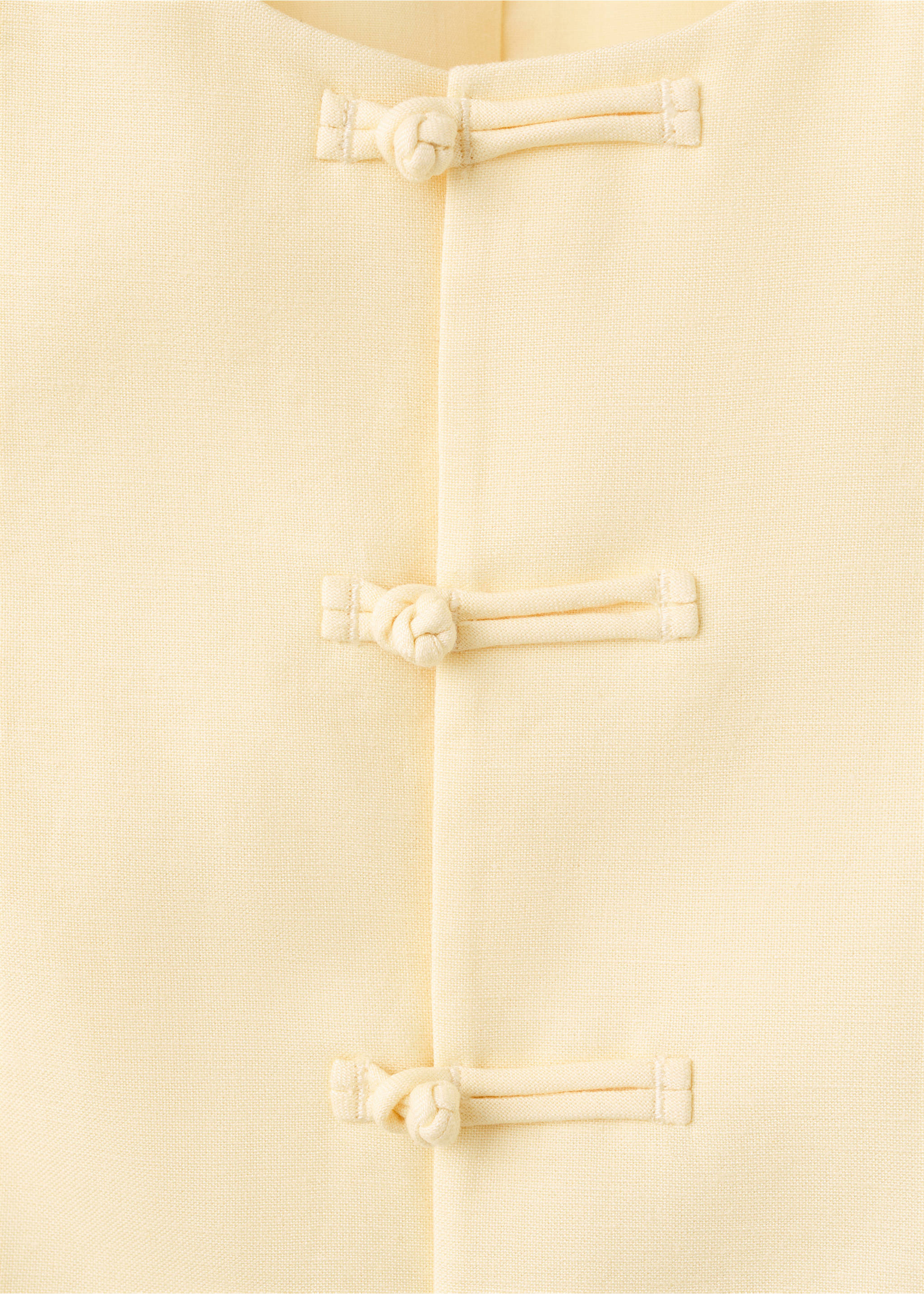 Chaleco traje mezcla lino - Detalle del artículo 8, Vainilla. Ref: 27097783-00.