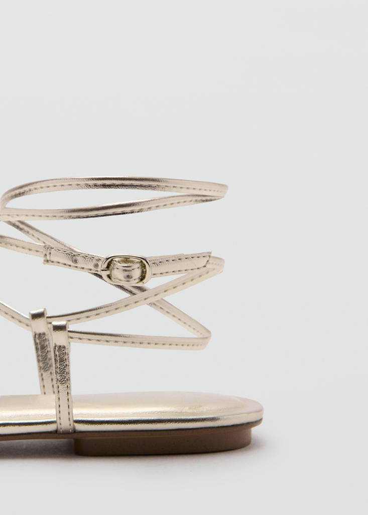 Metallic straps sandals — Gold