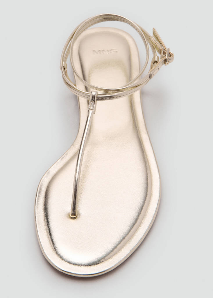 Metallic straps sandals — Gold