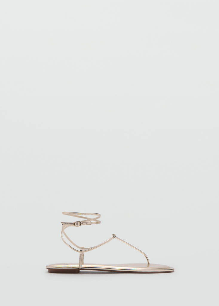 Metallic straps sandals — Gold