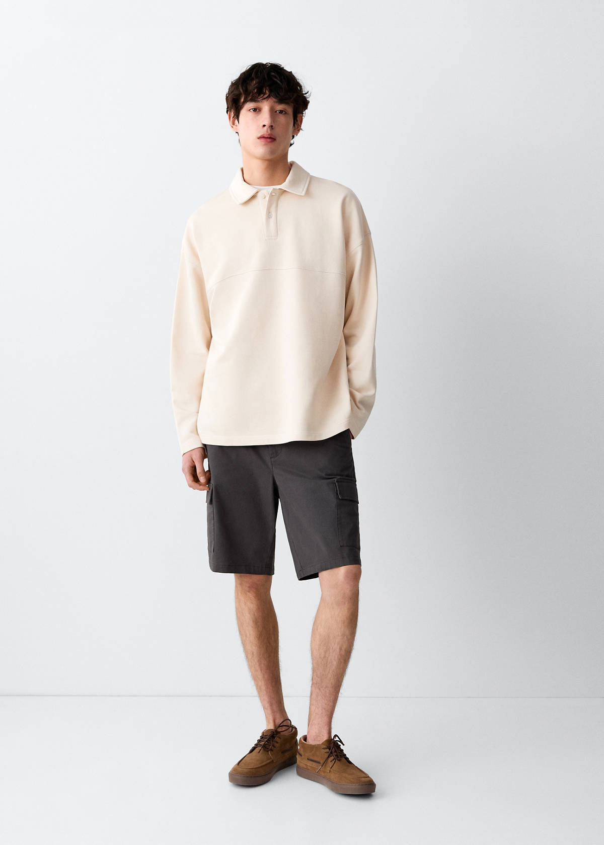 Polo-neck sweatshirt — Beige