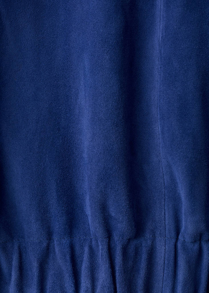 Suede funnel-neck jacket — Blue