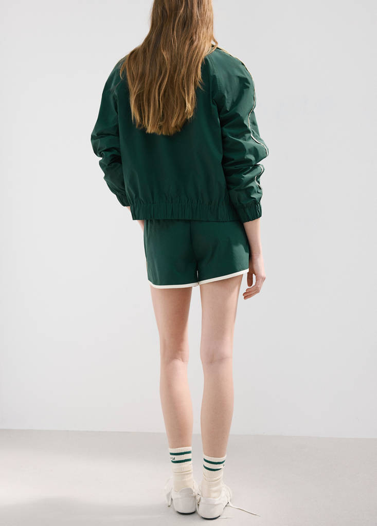 Shorts with contrasting trim — Green