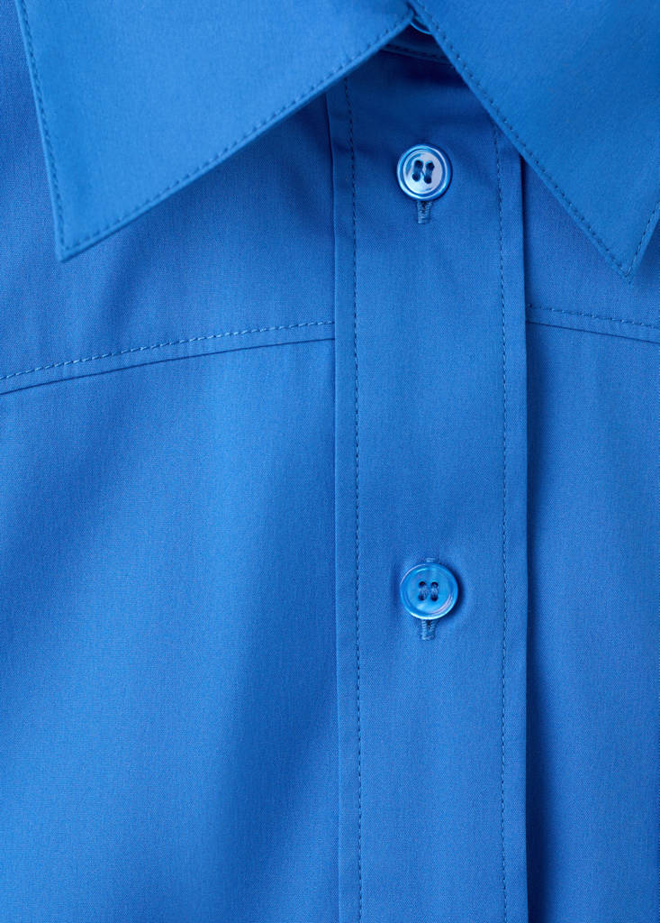 Sleeveless poplin shirt — Blue