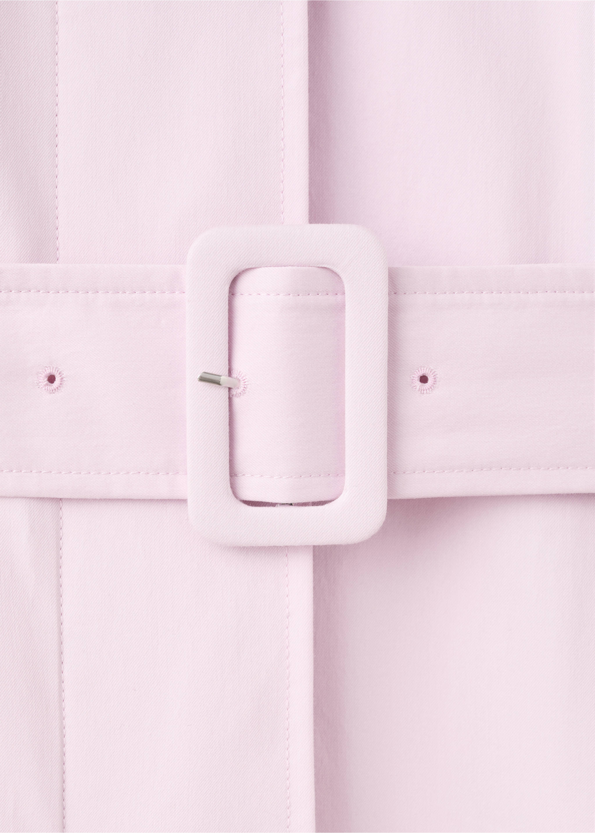 Long trench coat with belt - Details of the article 8, Pink. Ref: 27097798-00.