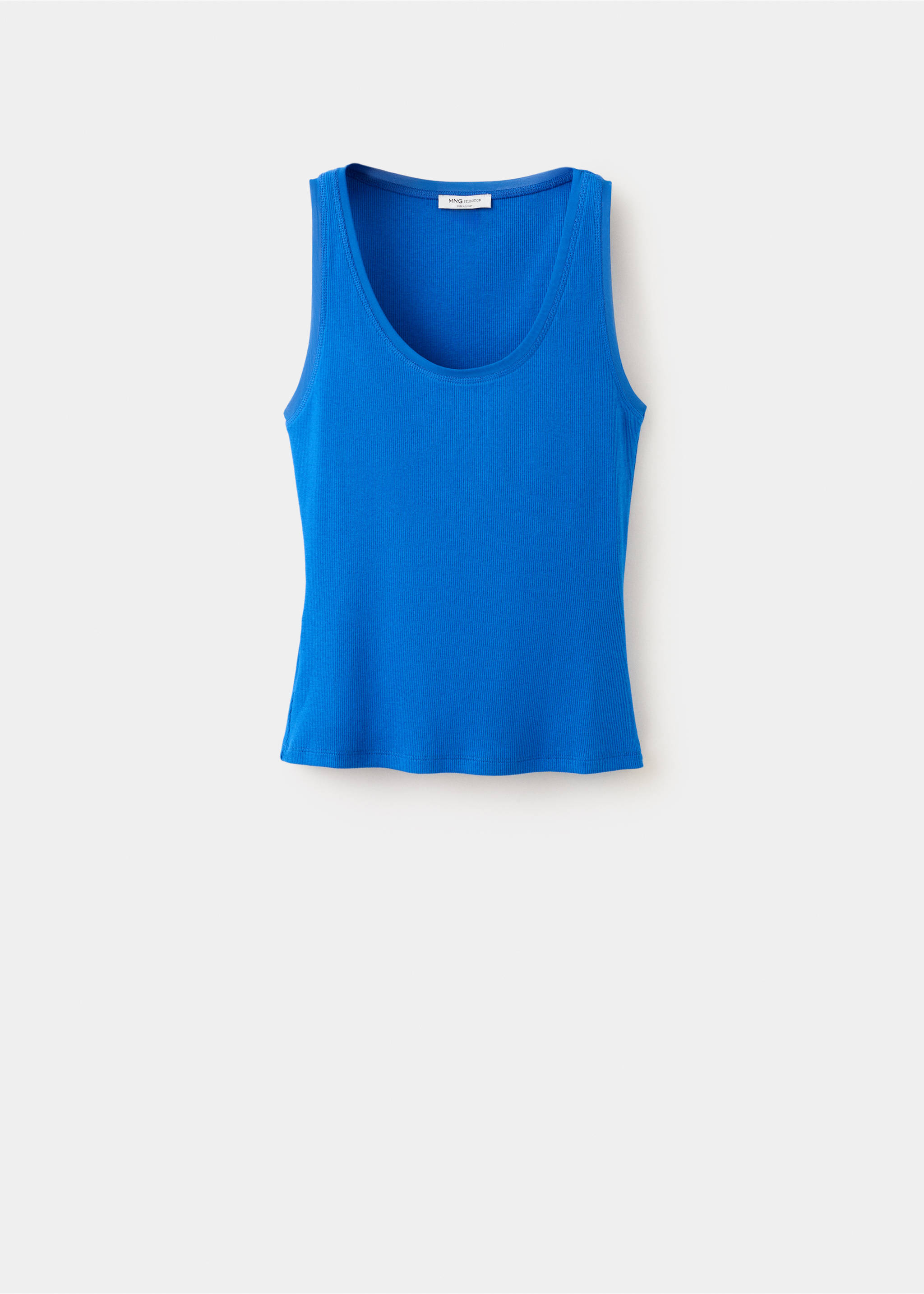 Ribbed cotton top - Article without model, Blue. Ref: 27097799-00.