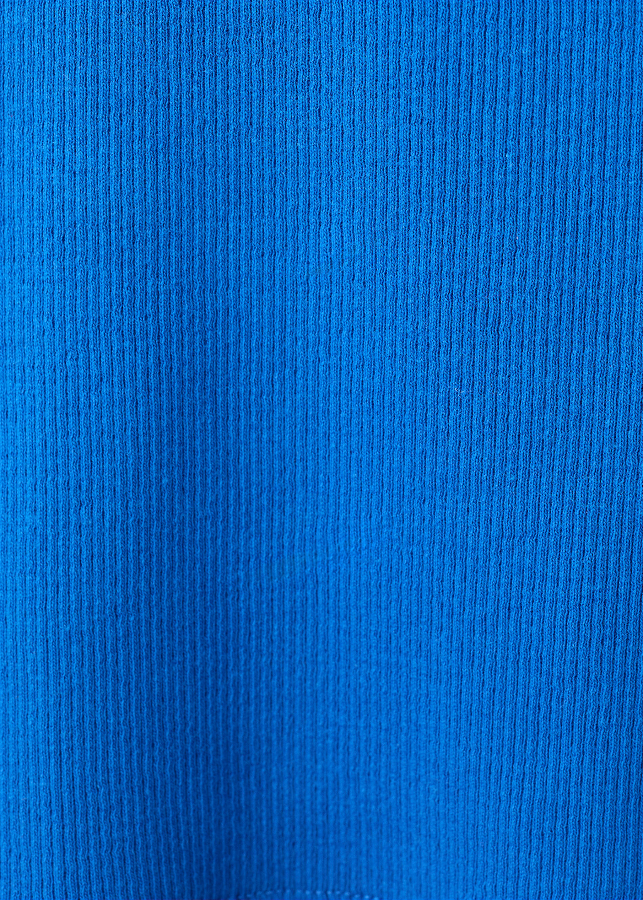 Ribbed cotton top - Details of the article 0, Blue. Ref: 27097799-00.