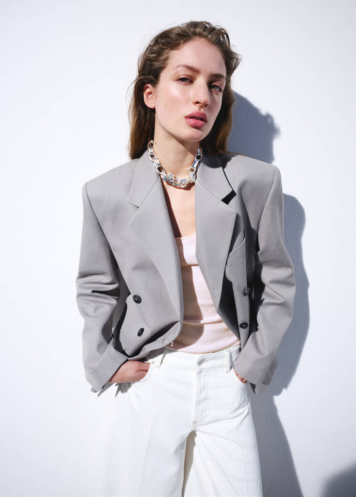 Ribbed cotton top — Pastel Pink