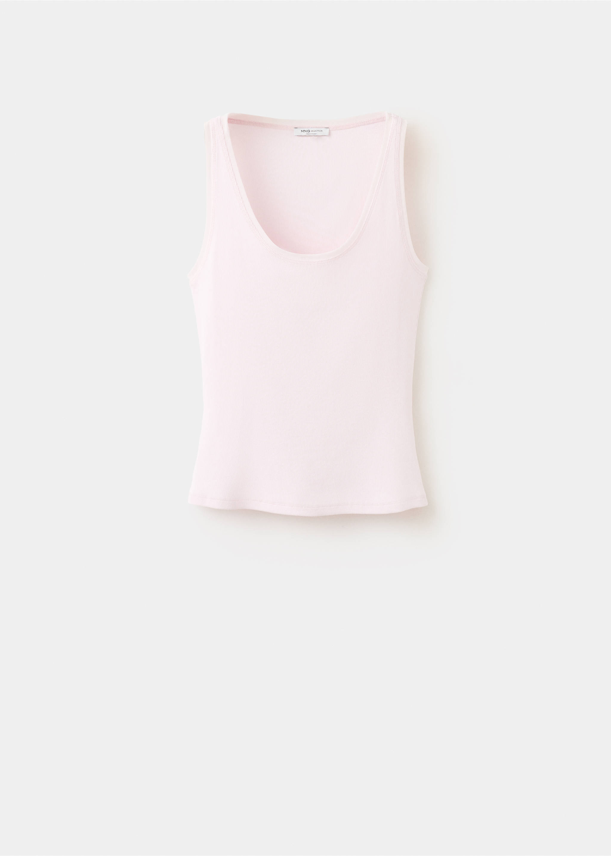 Ribbed cotton top - Article without model, Pastel Pink. Ref: 27097799-00.