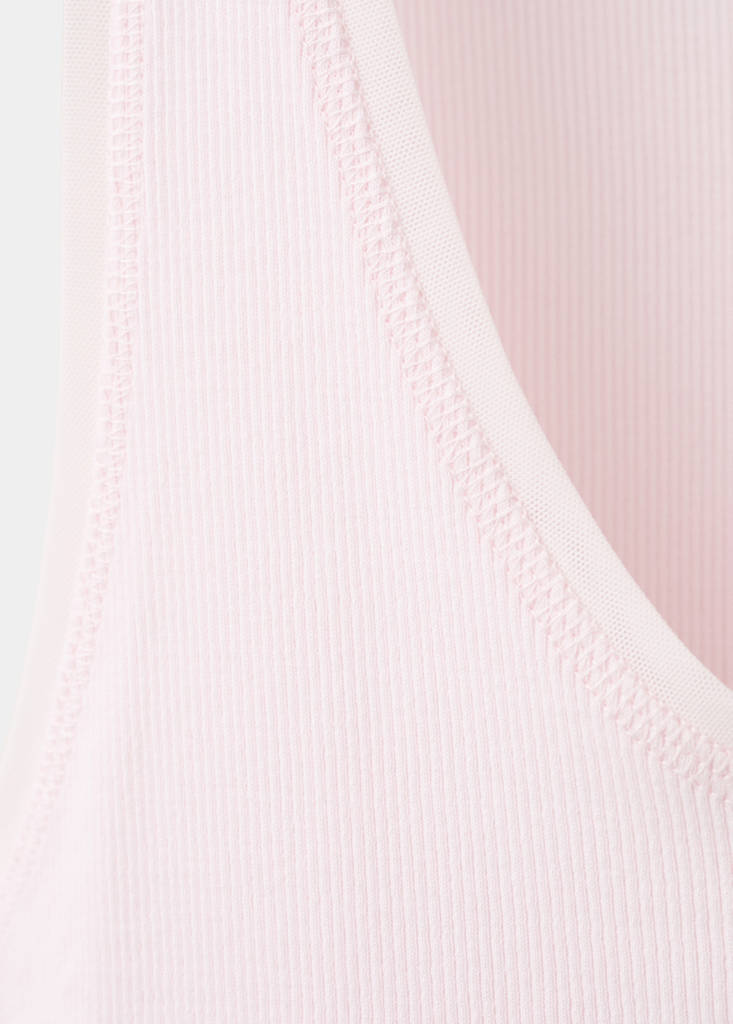 Ribbed cotton top — Pastel Pink