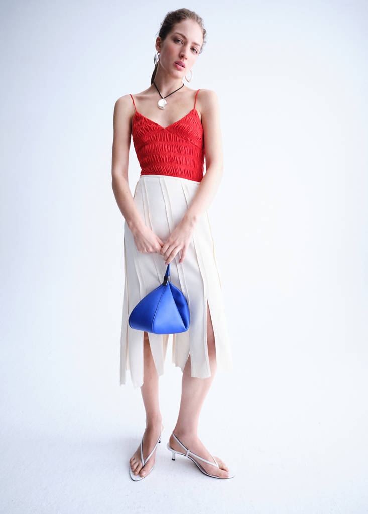 Gathered lyocell body — Red
