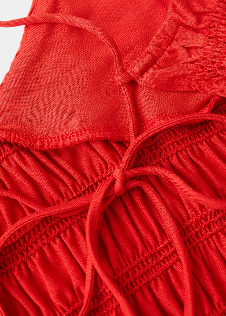 Gathered lyocell body — Red