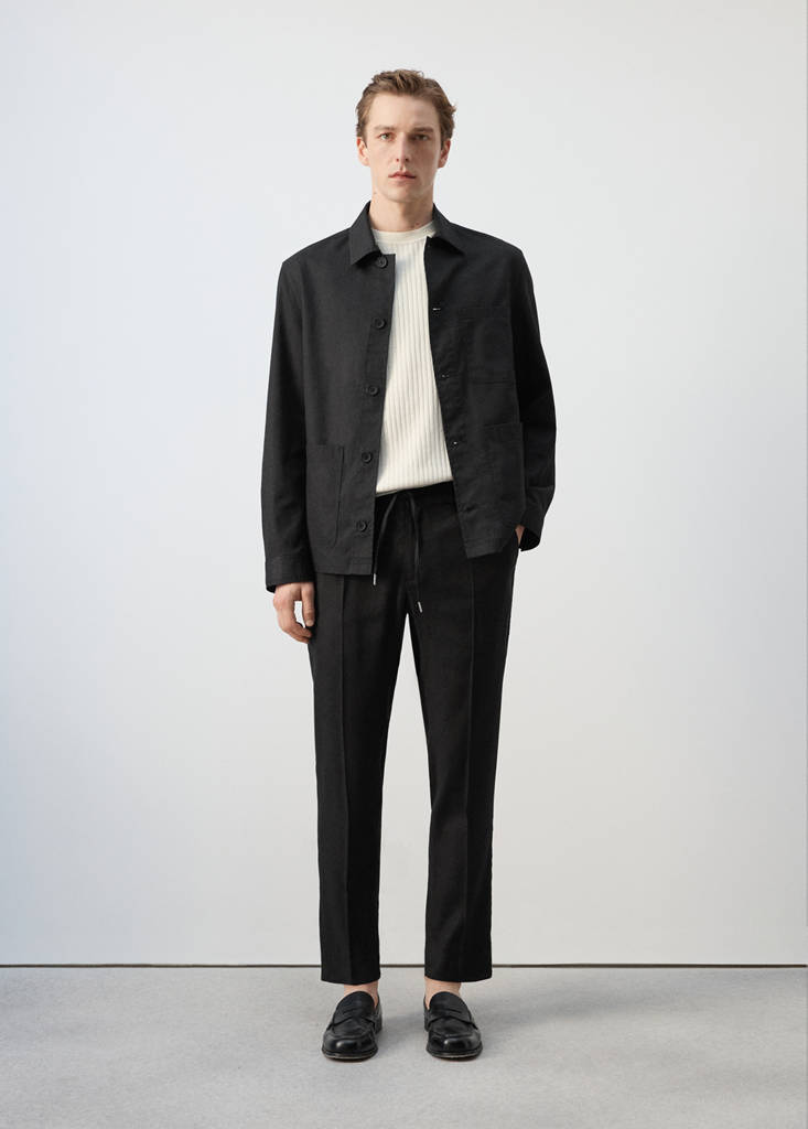 Lyocell cotton jacket with pockets — Black