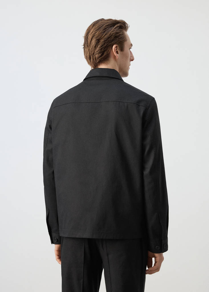 Lyocell cotton jacket with pockets — Black