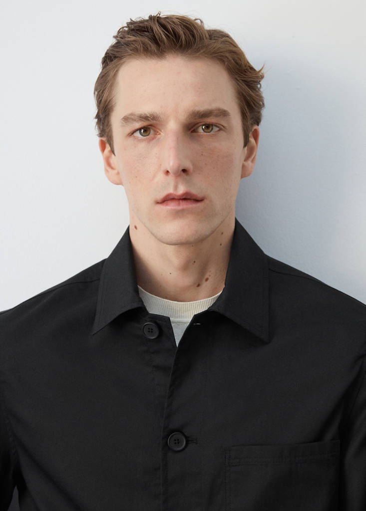 Lyocell cotton jacket with pockets — Black