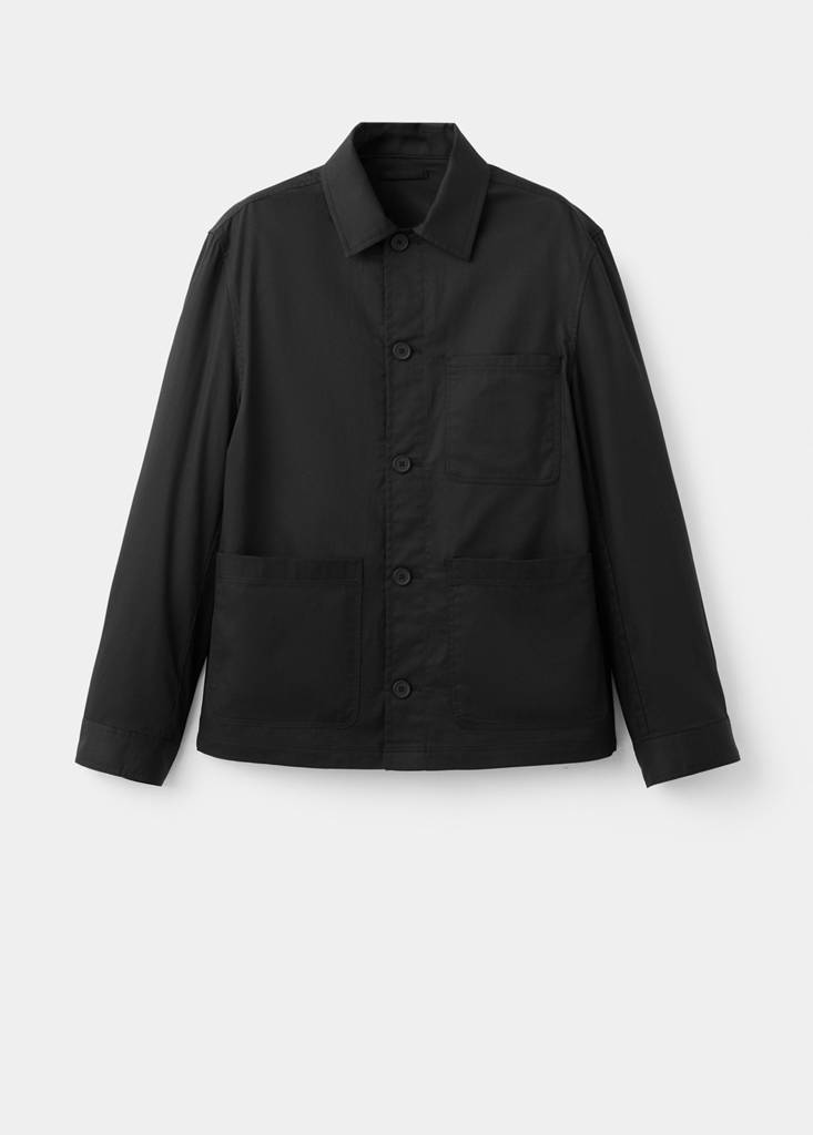 Lyocell cotton jacket with pockets — Black