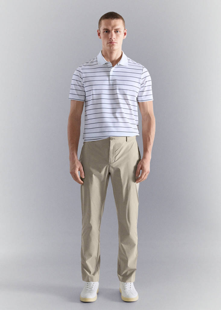 Slim fit water-repellent trousers — Beige