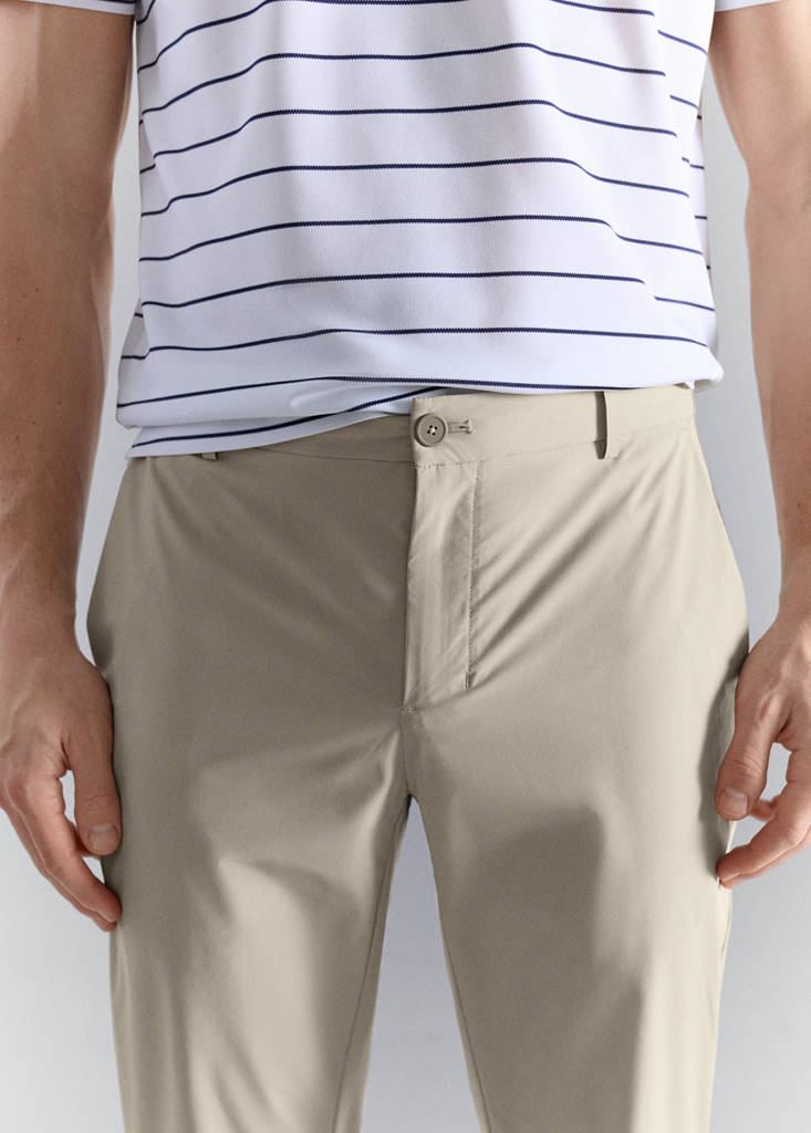 Slim fit water-repellent trousers — Beige