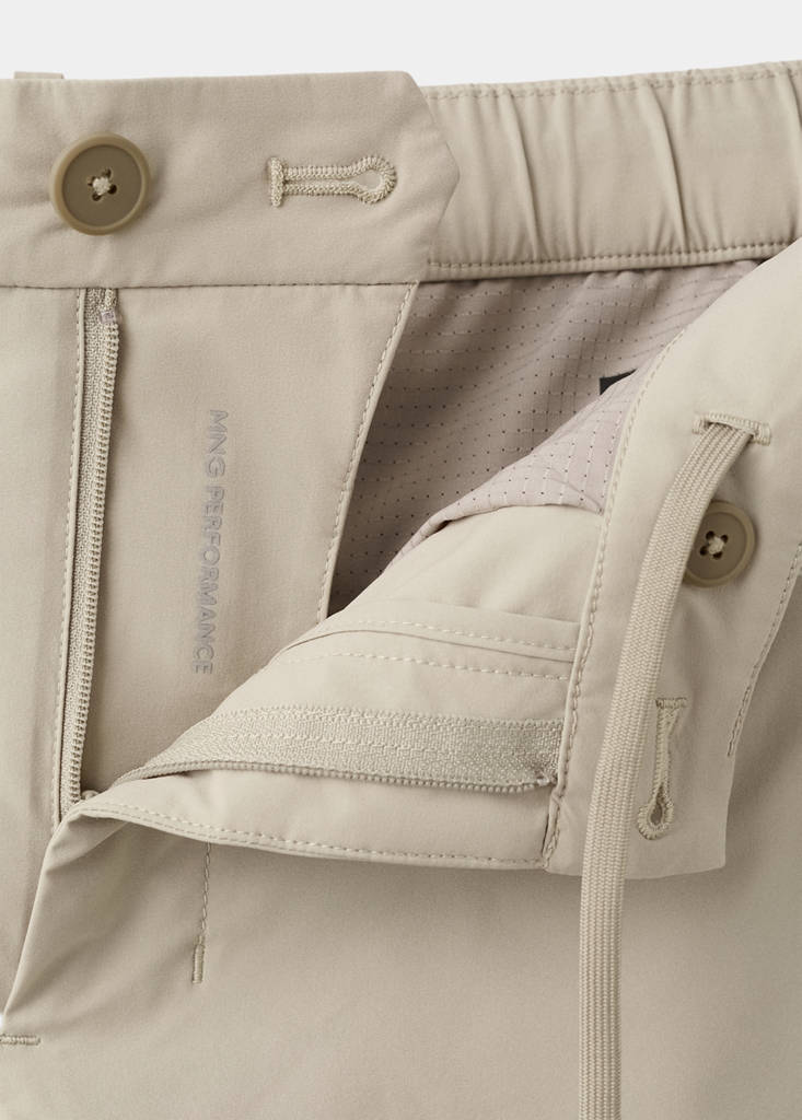 Slim fit water-repellent trousers — Beige