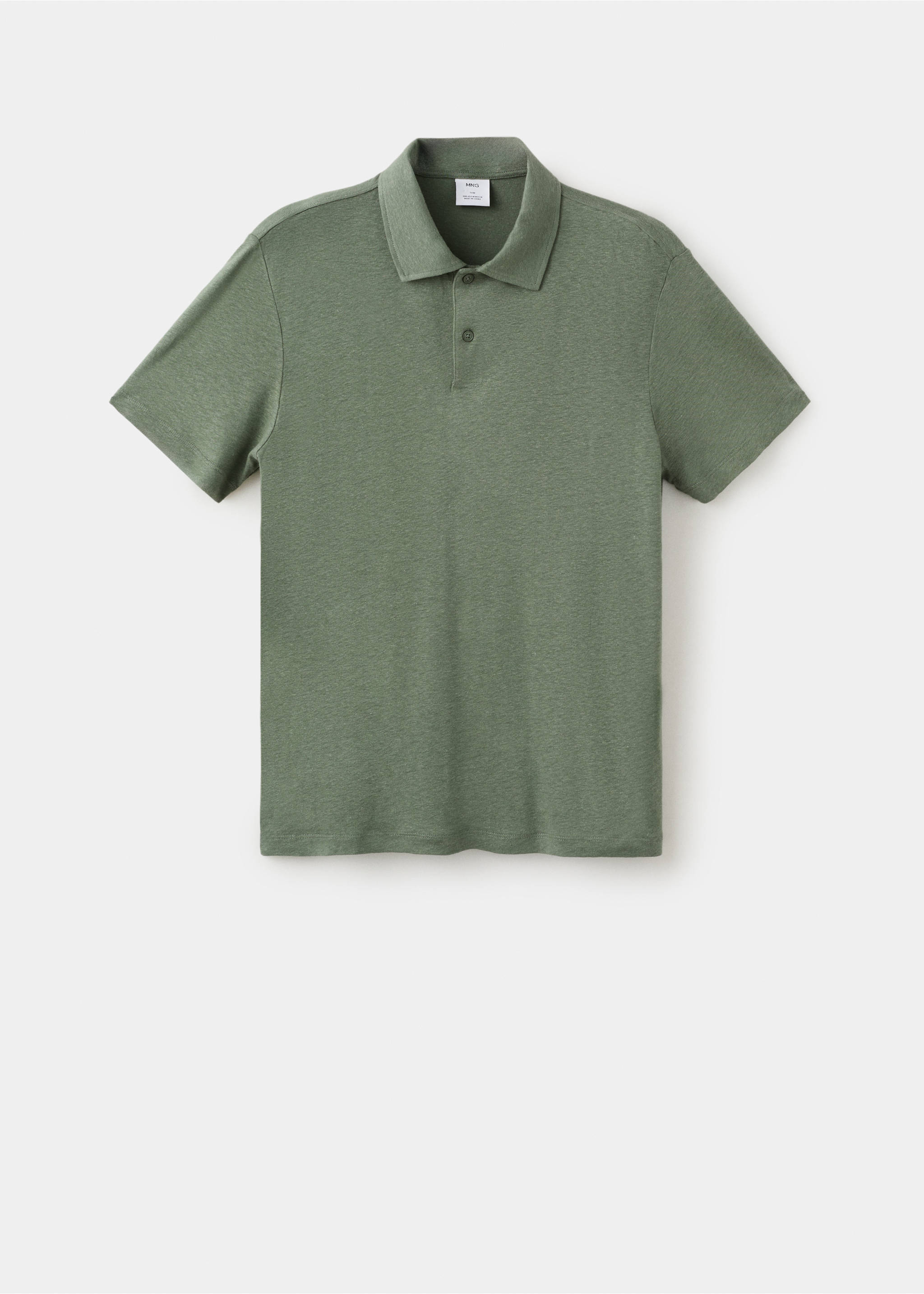 Polo lino slim fit - Artículo sin modelo, Verde bosque. Ref: 27097894-00.