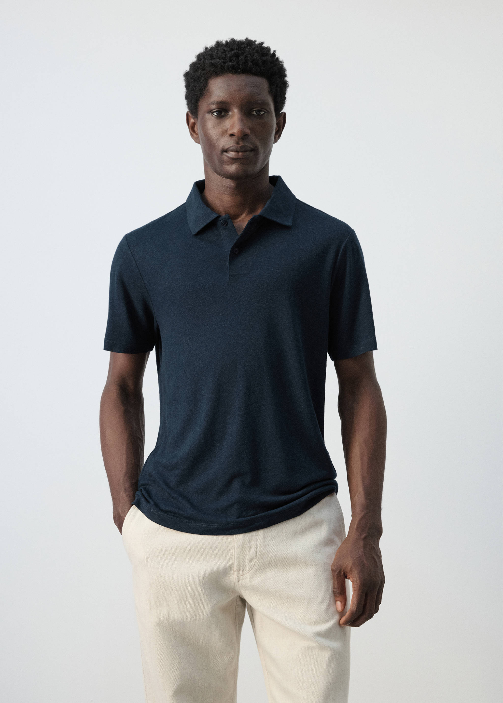 Polo lin slim-fit - Plan moyen