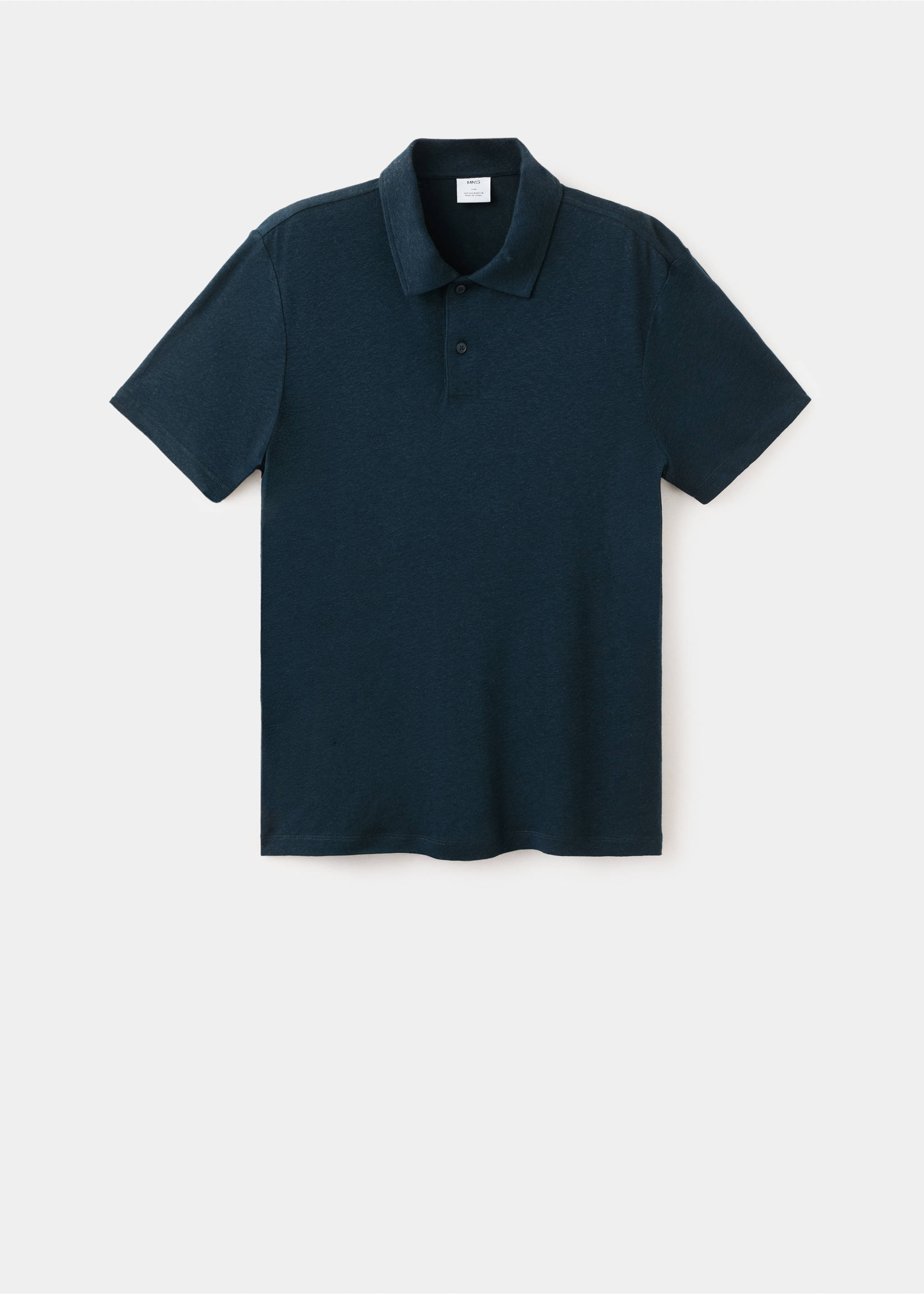 Polo lin slim-fit - Article sans modèle, Bleu marine. Ref: 27097894-00.