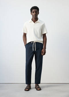 Regular-fit textured polo shirt — White 2