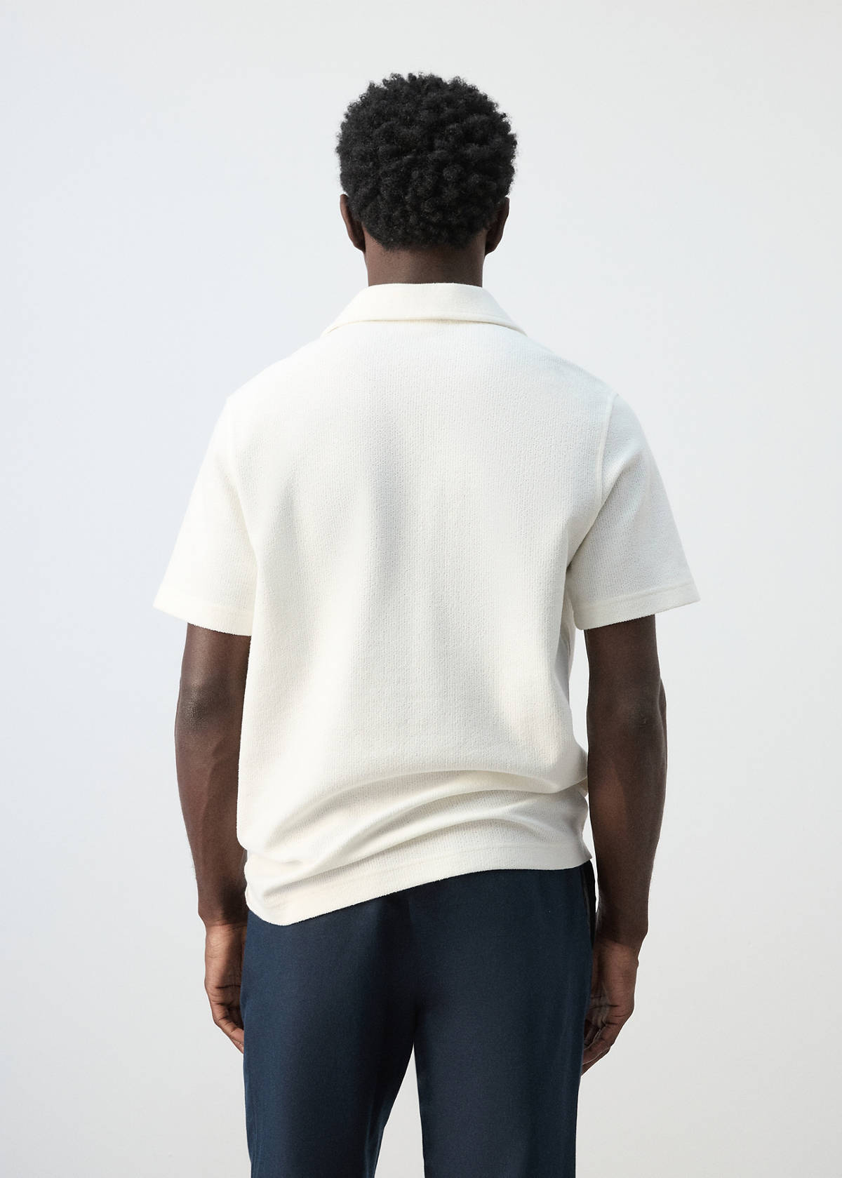 Regular-fit textured polo shirt — White