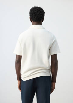 Regular-fit textured polo shirt — White 3