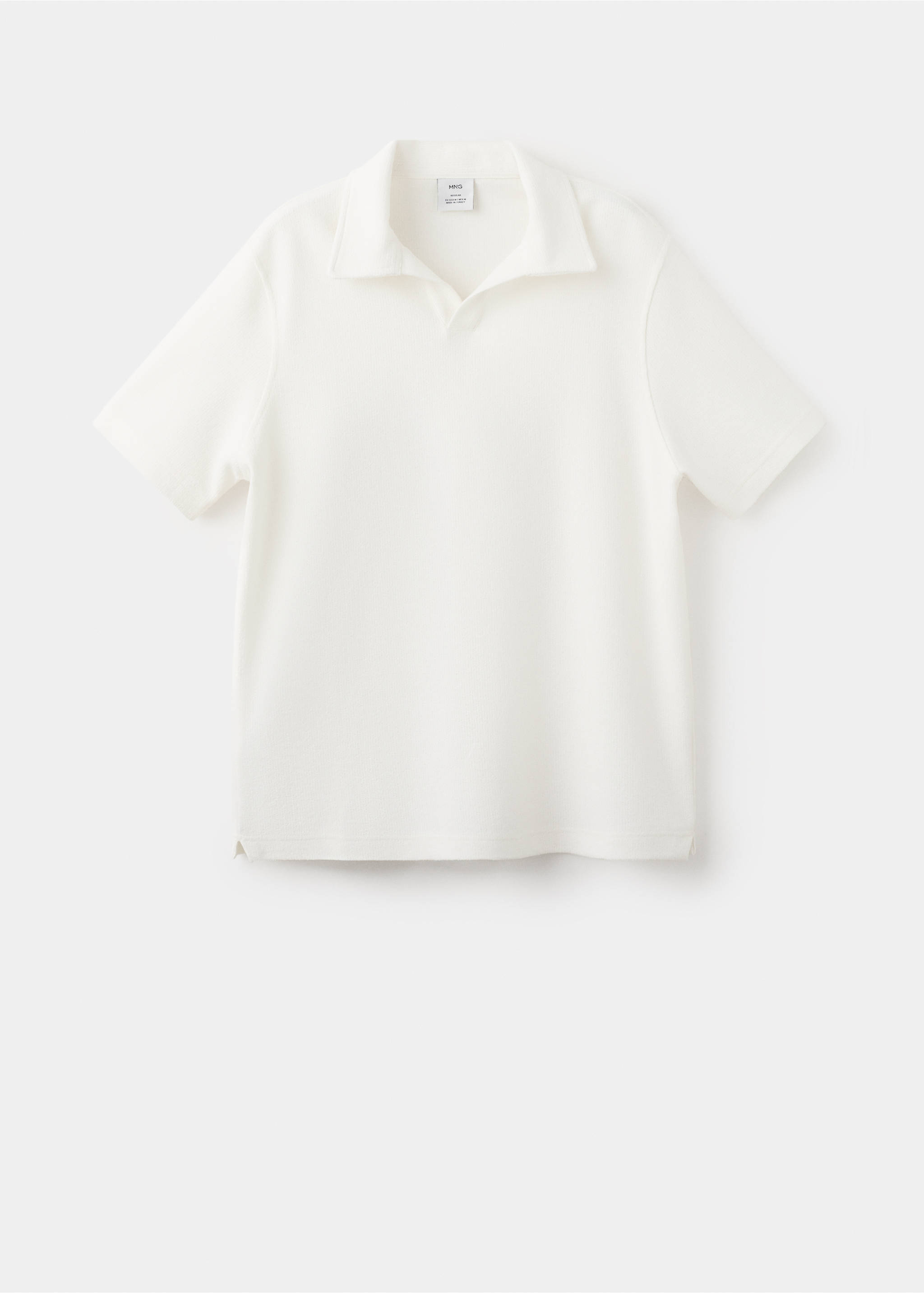 Regular-fit textured polo shirt - Article without model, White. Ref: 27097895-00.