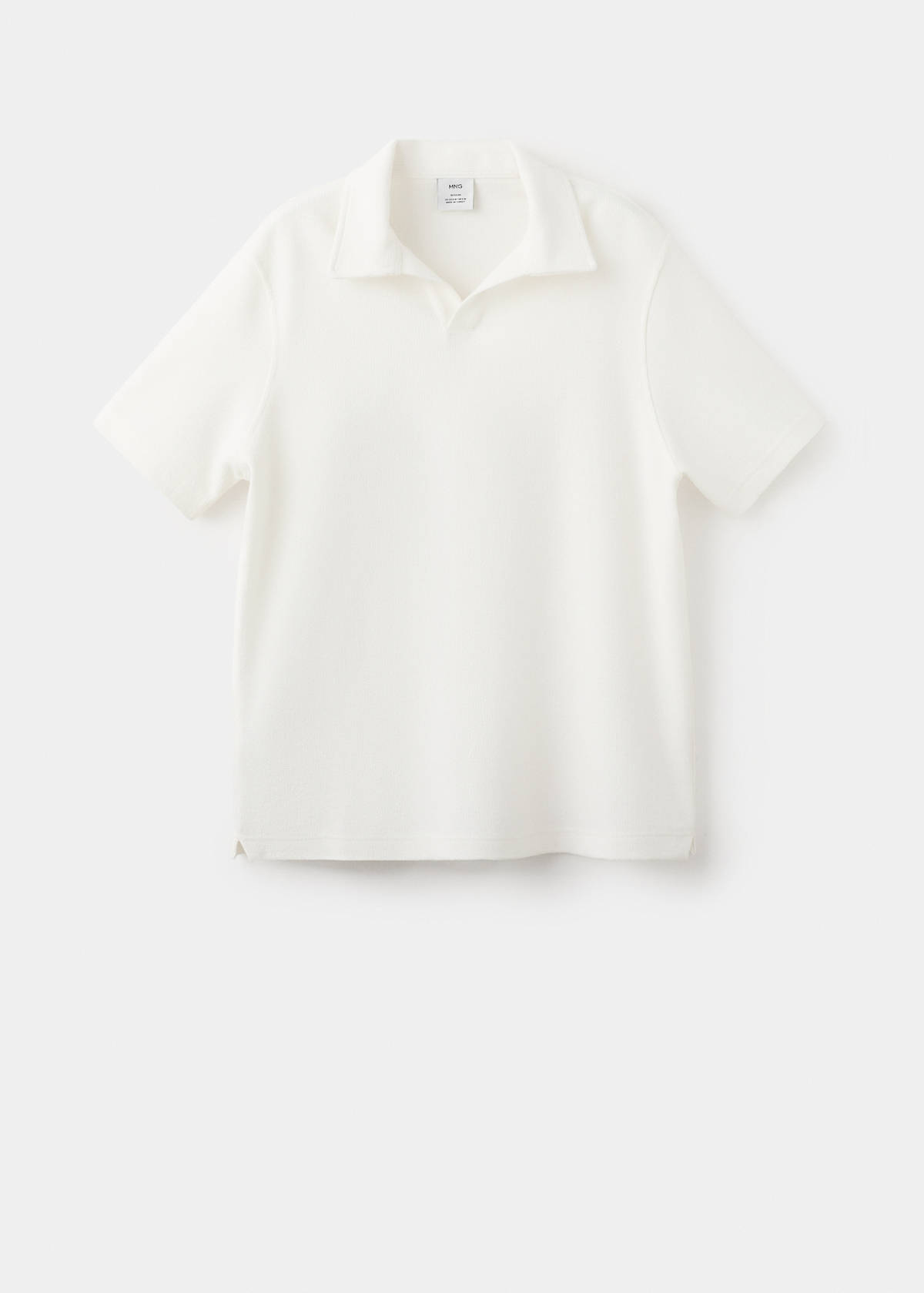 Regular-fit textured polo shirt — White